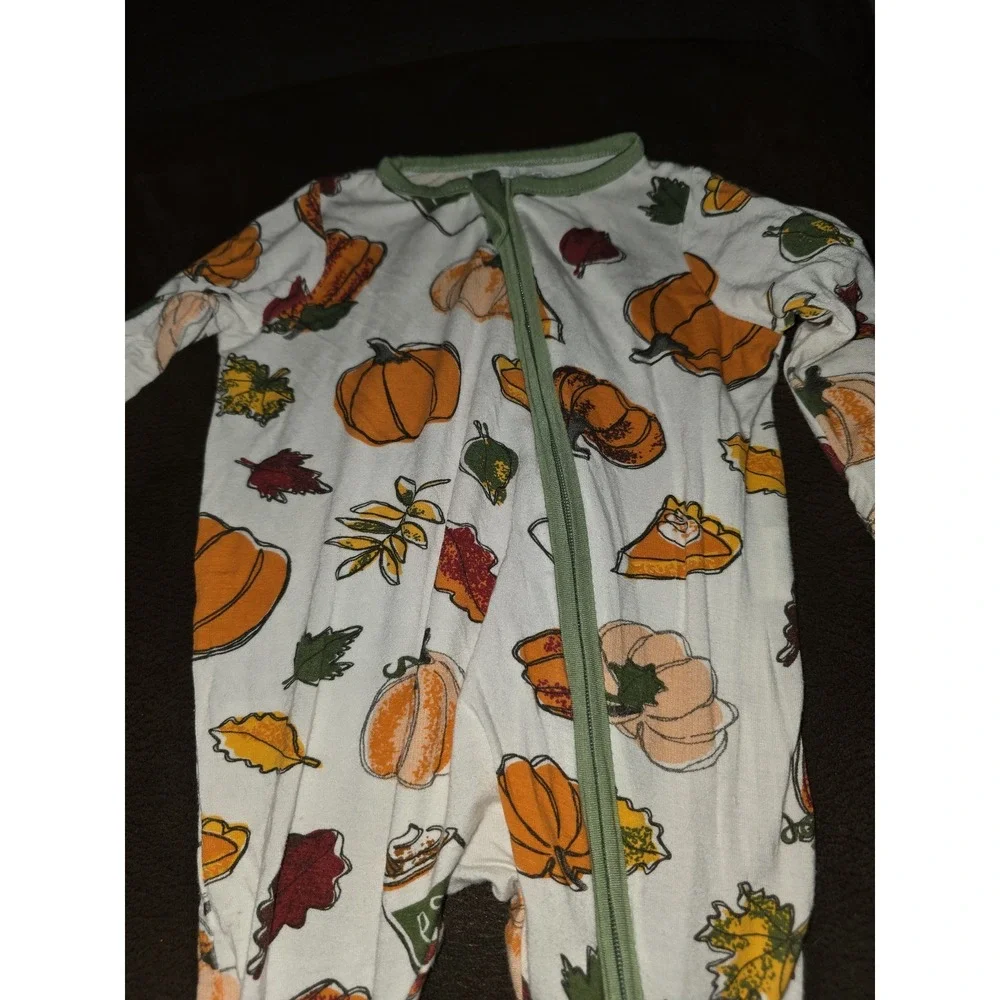 Mudpie mud pie fall autumn Halloween pumpkin pie PSL 0 3 months bamboo sleeper